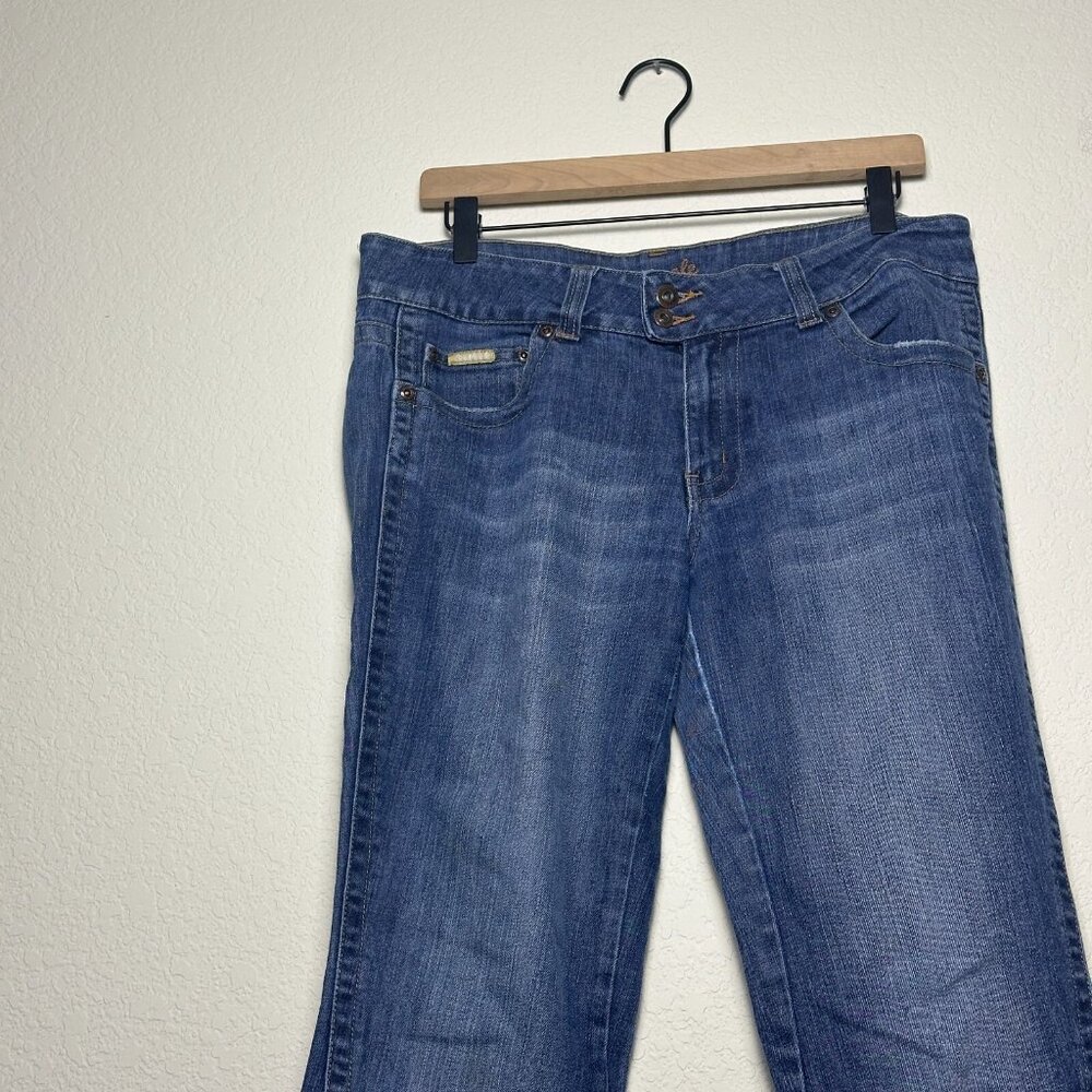 Y2K Southpole Flared Womens 13 Jeans Denim Bootcut Fit Light Blue Wash Western - Picture 9 of 16